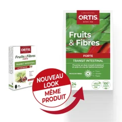 Fruits & Fibres forte Transit intestinal action rapide Ortis - boîte de 24 comprimés