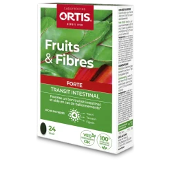 Fruits & Fibres forte Transit intestinal action rapide Ortis - boîte de 24 comprimés