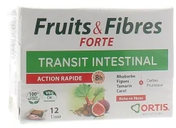 Fruits & Fibres forte Transit intestinal action rapide Ortis - boîte de 12 cubes