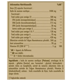 Full spectrum omega huile de saumon Solgar - pot de 120 capsules