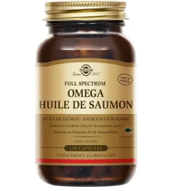 Full spectrum omega huile de saumon Solgar - pot de 120 capsules