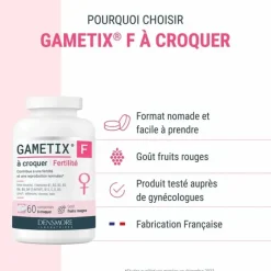 Gametix F fertilité Densmore - pot de 60 comprimés à croquer