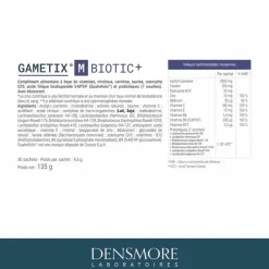 Gametix M Biotic+ Fertilité Densmore - boite de 30 sachtes de 4,5g
