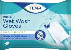 Gants de toilette pré-imprégnés Wet Wash Glove Tena - paquet de 8 gants