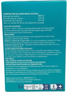 Gavinium carbonate de calcium menthe