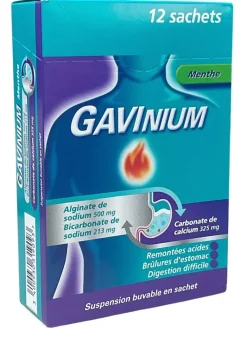Gavinium carbonate de calcium menthe