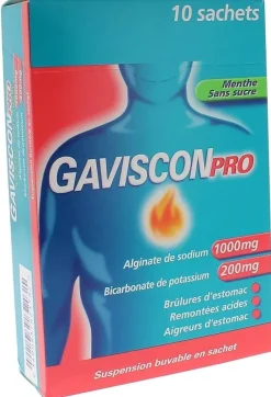 GavisconPro Menthe sans sucre – 10 sachets