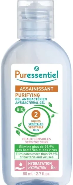 Gel antibactérien Assainissant Peaux Sensibles aux 2 huiles végétales Puressentiel - flacon de 80ml