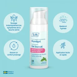 Gel buccal hydratant bouche sèche menthe douce TePe - flacon de 50ml