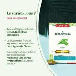 Gel d'Aloé vera bio Super Diet - boite de 20 ampoules de 10ml