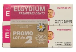 Gel de massage gingival apaisant premières dents Elgydium - lot de 2 tubes de 15ml offre spéciale