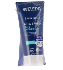 Gel douche Active fresh 3en1 Weleda homme - lot de 2 tubes de 200ml offre spéciale