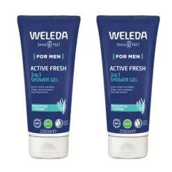 Gel douche Active fresh 3en1 Weleda homme - lot de 2 tubes de 200ml offre spéciale