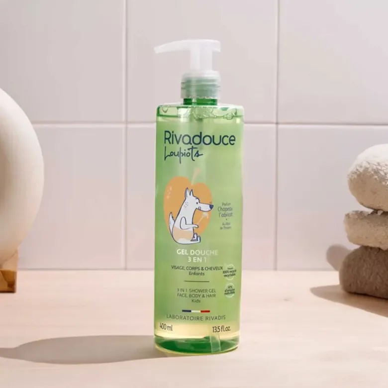 Gel douche 3 en 1 Chapeau l'Abricot Rivadouce Loupiots