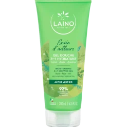 Gel douche 3 en 1 hydratant au thé vert bio Laino - tube de 200ml