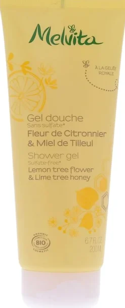Gel douche fleur de citronnier & miel de tilleul Melvita - Tube de 200 ml