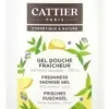 Gel douche fraîcheur verveine citrus bio Cattier - flacon-pompe de 1L