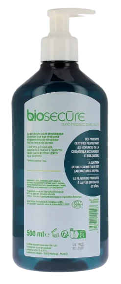 Gel douche à l'aloe vera bio Bio Secure - flacon pompe de 500ml