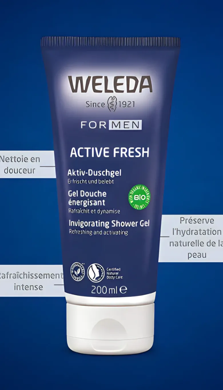 Gel douche énergisant Weleda homme - tube de 200 ml