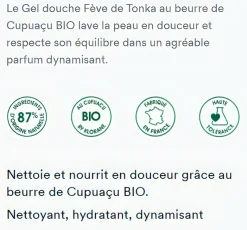Gel douche nutritif au Cupuaçu bio Fêve de Tonka Klorane - tube de 200 ml
