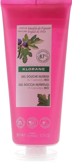 Gel douche nutritif au Cupuaçu bio Feuille de Figuier Klorane - tube de 200 ml