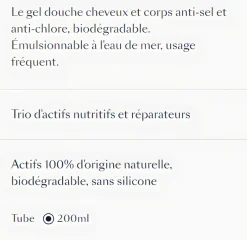 Gel douche nutritif cheveux et corps René Furterer - flacon de 200 ml