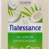 Gel douche rafraîchissant Eau de coco Bio Natessance - Flacon pompe de 1 L
