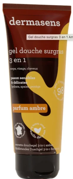 Gel douche surgras parfum ambre Dermasens Marque Verte