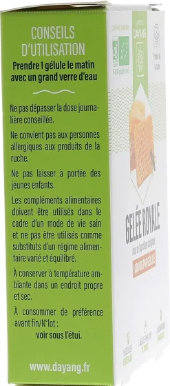 Gelée royale bio Dayang - boîte de 15 gélules végétales