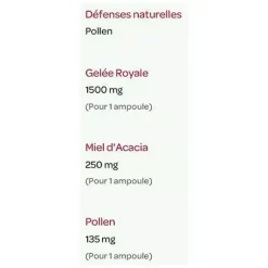 Gelée Royale Bio 1500 mg miel d'acacia pollen Super Diet