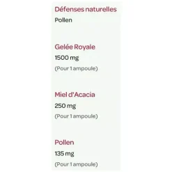Gelée Royale Bio 1500 mg miel d'acacia pollen Super Diet