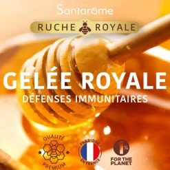 Gelée royale 4000 mg bio Santarome - boite de 10 ampoules