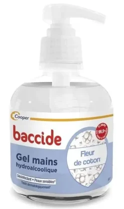 Gel hydroalcoolique fleur de coton Baccide - flacon-pompe de 300ml