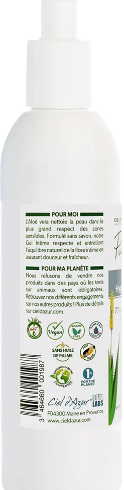 Gel intime soin Aloe vera 77% Bio Pur Aloé - flacon de 250 ml