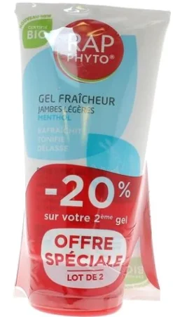 Gel jambes légères bio Rap Phyto - lot de 2 tubes de 150 ml