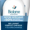 Gel lavant corps et cheveux + eco-recharge Biolane - flacon-pompe et recharge de 500ml