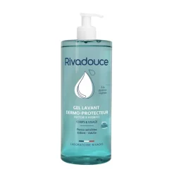 Gel lavant dermo-protecteur peaux sensibles Rivadouce - flacon-pompe de 1L