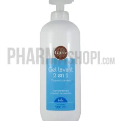 Gel lavant 2 en 1 corps et cheveux bébé Gifrer - flacon pompe de 500 ml