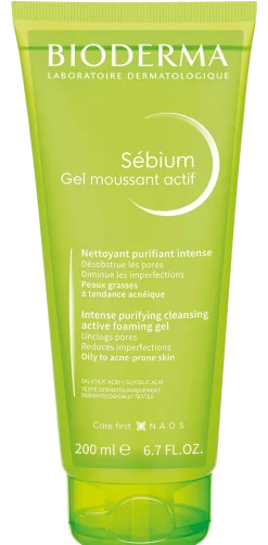 Gel moussant actif peeling Sébium Bioderma - tube de 200ml