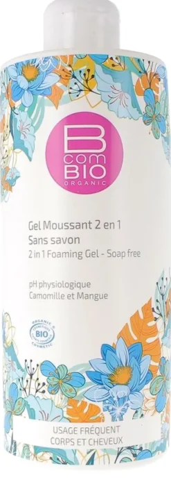 Gel moussant 2 en 1 sans savon BcomBIO - flacon de 500 ml