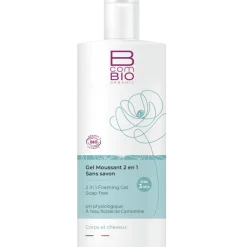 Gel moussant 2 en 1 sans savon BcomBIO - flacon de 500 ml