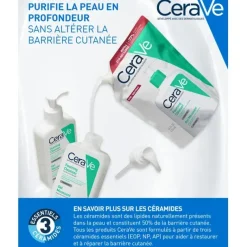 Gel moussant visage CeraVe - un flacon-pompe de 473ml et une éco-recharge de 473ml offre spéciale