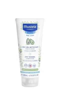 Gel nettoyant 2 en 1 corps et cheveux Mustela - tube de 200 ml