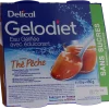 Gelodiet Eau gélifiée avec édulcorant saveur thé pêche Delical - lot de 4 pots de 120g