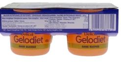 Gelodiet Eau gélifiée avec édulcorant saveur orange Delical - lot de 4 pots de 120g