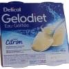 Gelodiet Eau gélifiée saveur citron Delical - lot de 4 pots de 120g