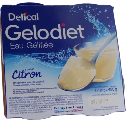 Gelodiet Eau gélifiée saveur citron Delical - lot de 4 pots de 120g