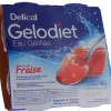 Gelodiet Eau gélifiée saveur fraise Delical - lot de 4 pots de 120g