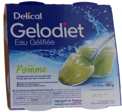 Gelodiet Eau gélifiée saveur pomme Delical - lot de 4 pots de 120g