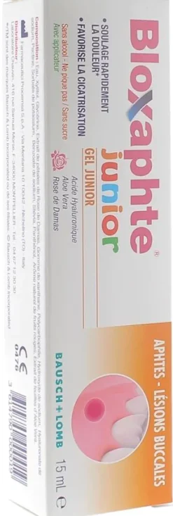 Gel Protecteur BIoxaphte Junior : aphtes, lésions buccales Bausch Lomb - tube de 15 ml